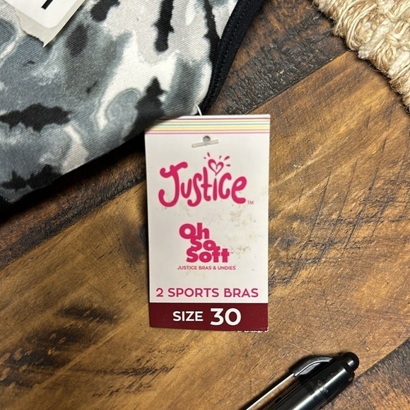 Justice size 30 sports bra set of 2 removable pads seamless pullover girls - Picture 3 of 5